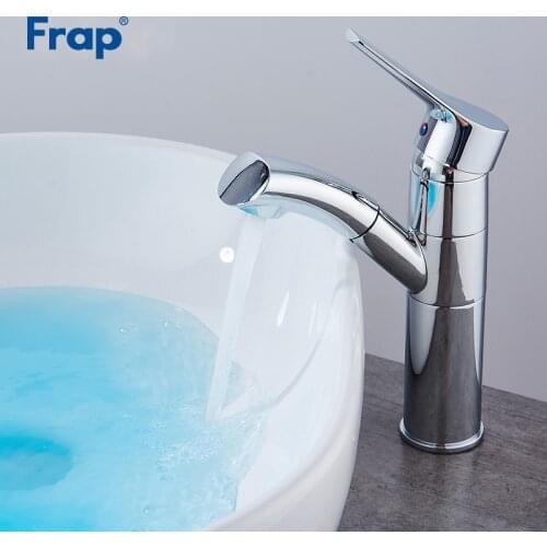Frap New Basin Faucets 360 Degree Swivel Pull Out bath Sink Faucet Water-Saving Chrome Basin Crane Mixer Brass Tap Y10115