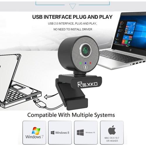 HD 1080P Webcam Mini Computer PC WebCamera with Microphone Rotatable Cameras for Live Broadcast Video Calling Conference Work 4