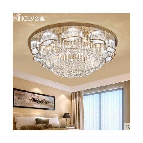 Crystal lamp living room lamp modern minimalist atmosphere European household round ceiling lamp led bedroom lamp lighting lamps