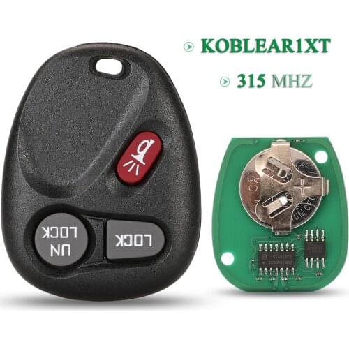 Bilchave 3 Buttons 315Mhz Remote Car Key FOB For Chevrolet Silverado Suburban S10 Tahoe Yukon 2002-2004 Keyless Entry KOBLEAR1XT