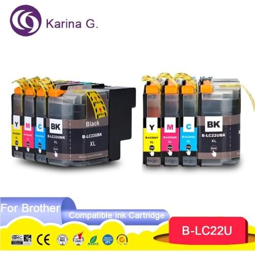 Compatible For LC22UXL 22UXL LC22U Full Ink Cartridge BK/C/M/Y Compatible For Brother DCP-J785DW MFC-J985DW Printer