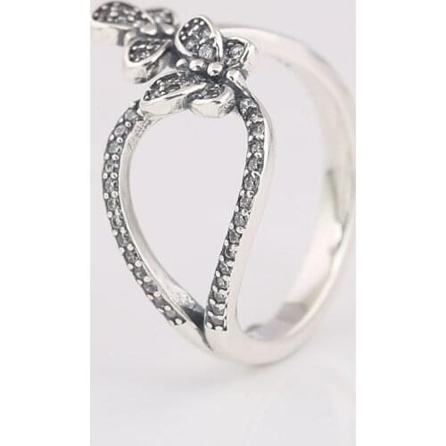 Authentic S925 Bedazzling Butterflies With Crystal Ring For Women Wedding Party Gift fit Lady Fine Jewelry