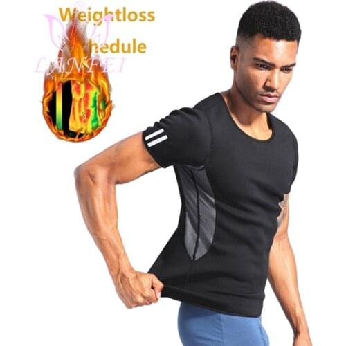 LANFEI Sport Workout Waist Trainer Body Shaper Shirt Men Sauna Slimming Fitness Weight Loss Vest Shapewear Hot Neoprene Fat Burn