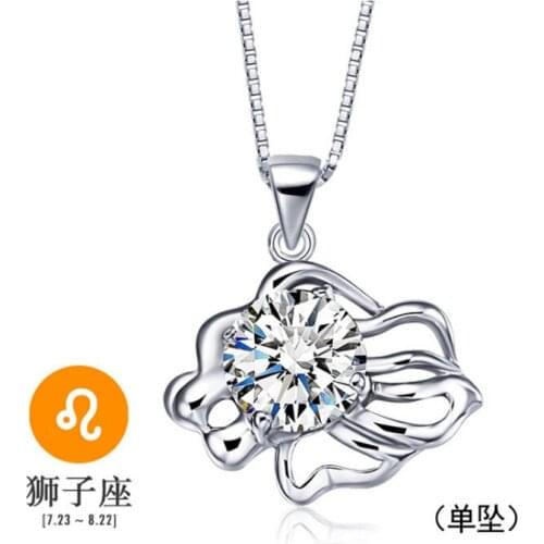 Lo Paulina S925 Silver Class Twelve constellations Pendant Necklace for girlfriend gift Joyas wholesale