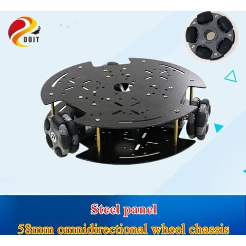 58mm Omnidirectional wheel 3WD Intelligent Cart Chassis Mecanum Wheel Arduino Traverse steering Mobile Robot Round Panel Robot