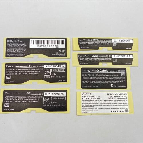 14pcs for Nintendo Gameboy Pocket GBP Lable Sticker For GameBoy Pocket GBC GBA SP 001 101 Console Back Tag