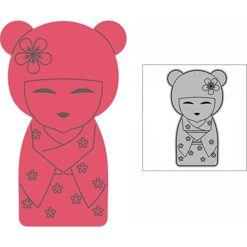 New Plum Bossom Kimono Girl Doll Craft Embossing Mold 2021 Metal Cutting Dies for DIY Decorative Scrapbooking Album Card Making