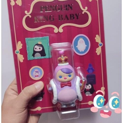 PopMart Blind Box PUCKY Penguin King Series Card Toy Decorations Home Decoration Accessories Cute Doll Toys Home Accessories