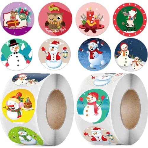 Merry Christmas Sticker Christmas Party Holiday Decoration Gift Sticker Baking Sticker Invitation Letter Envelope Sealing Label