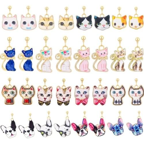 Cute Cartoon Cat Stud Earrings Animal Fashion Jewelry Women Earrings Girls Trendy Accessories Gift