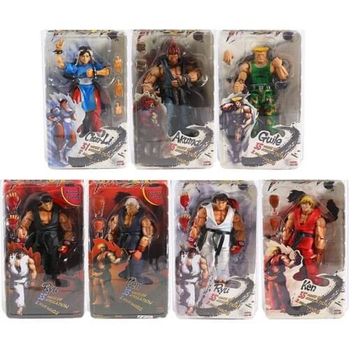 Ryu Chun-li Ken Akuma Guile Articulated PVC Action Figure Model Toy Figurals