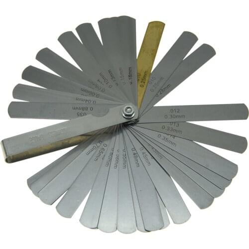 KAISH Laser 2481 32 Blades Master Steel Feeler Gauge Dual Marked Metric and Imperial Gap Measuring Tool