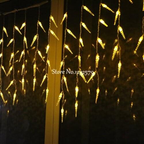 4*0.7M 96LED Icicle Curtain String Lights Leds Lamp For New Year Garden Xmas Wedding Party Ceiling Windows Decoration 110V-240V