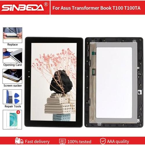 T100TA-C1-GR T100T 5490NB FP-TPAY10104A-02 For Asus Transformer Book T100 T100TA LCD Display Touch Screen Digitizer with Frame
