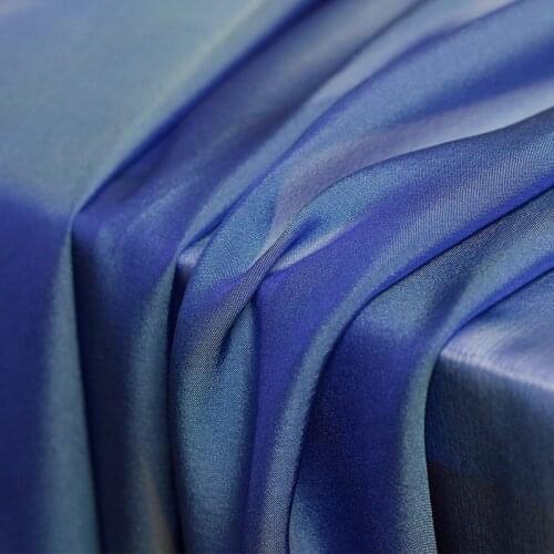 Red Raspberry 8momme Blue Yarn-dyed Silk Chiffon Fabrics 100%Silk Materials Summer Women Dress Sewing Cloth Freeshipping
