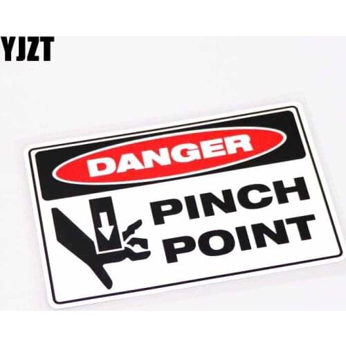 YJZT 12.8CM*8.1CM Danger PINCH POINT Car-styling Car Sticker Decal PVC Accessories 13-0329