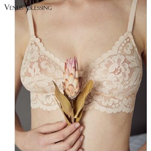 VENUSS BLESSING New Summer Women Sexy Lace Wire Bra Bralette Bustier Underwear Bras Cropped Strappy Brassiere bralett encaje