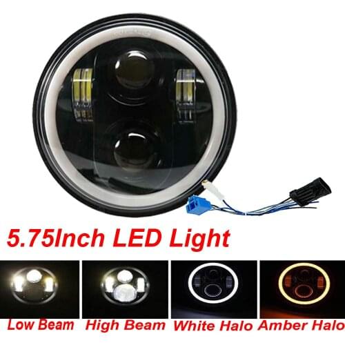 1PCS Round 5-3/4" 5.75"INCH Seal-beam Headlight LED Lamp HIGH BEAM LOW BEAM FOR Super Glide 1995-2014 Rocker C 2008-2011