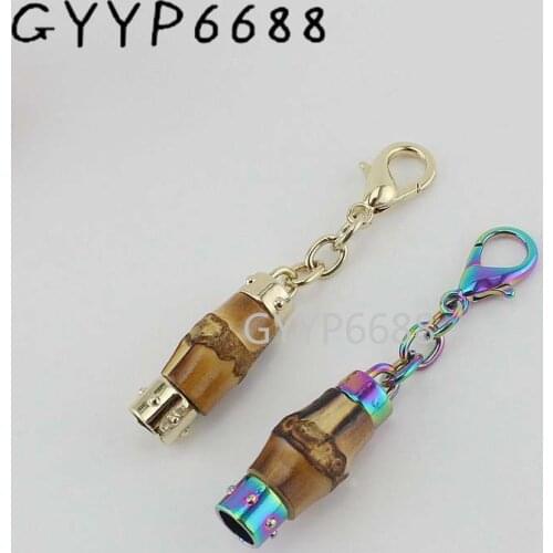 10-30-100pcs 8cm Rainbow /Light gold Bamboo hook pendant Hang tag for Bags Decorative Hanger Lovely Pendant Bag Charm Hanger