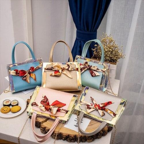 2021 summer and autumn new Korean version of the portable scarf bag ladies one-shoulder diagonal lock chain mobile phone bag