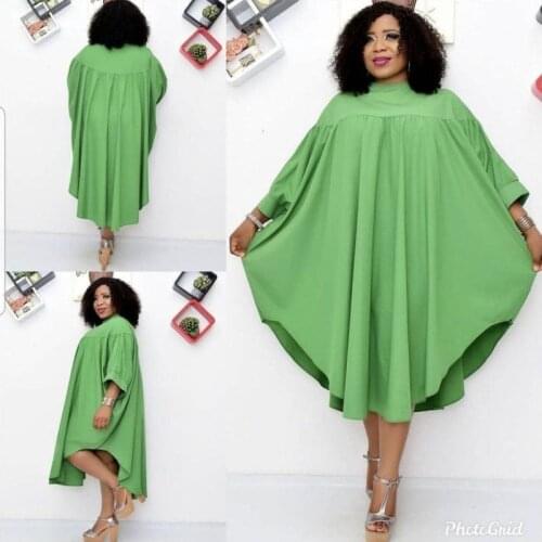 African Dresses for Women Summer Sexy African Women Plus Size Long Sleeve Green Dress African Clothes