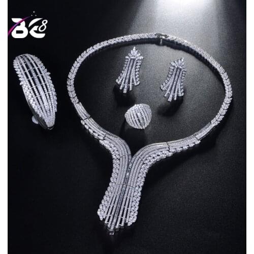 Be 8 2018 New Exquisite Dubai Jewelry Set Luxury Big Nigerian Wedding African Beads Jewelry Set Costume Design S199