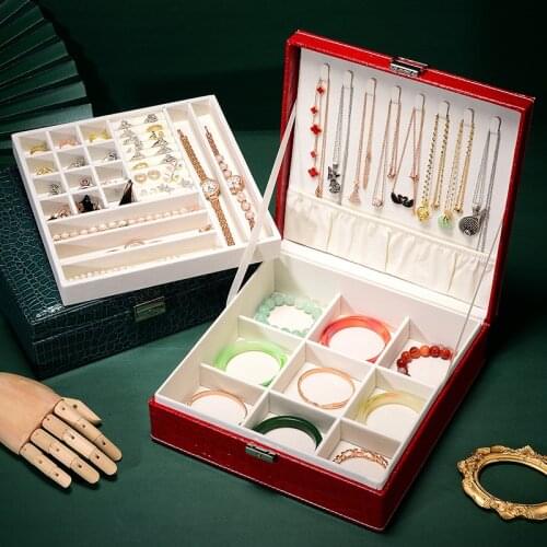 BLOONG 5.5 New 2-layer Jewelry Box Organizer Earrings Rings Necklace Storage Case Women Girls Best Gift