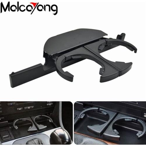 Black Car Console Retractable Drink Cup Holder Front Left Drinks Holder For BMW E39 525 528 530 540 M5 1995-2006