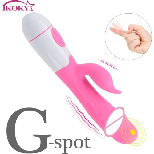 IKOKY G Spot Dildo Vibrator Realistic Penis Double Vibration Female Masturbator Sex Toys For Women Clitoris Stimulator