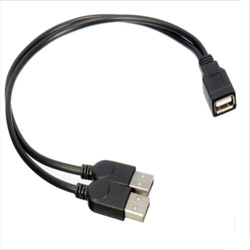 USB 2.0 a Power Enhancer Y 1 Female to 2 Male Data Charge Cable Extension Cord #141