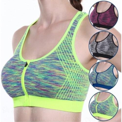 Hot Women Zipper Push Up Sports Bras Vest Underwear Bra Breathable Gym Fitness Athletic Running Yoga Sport Tops 2021