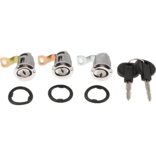 3 Door Lock Cylinder Front Set w/ 2 Key for Peugeot Partner Xsara Citroen