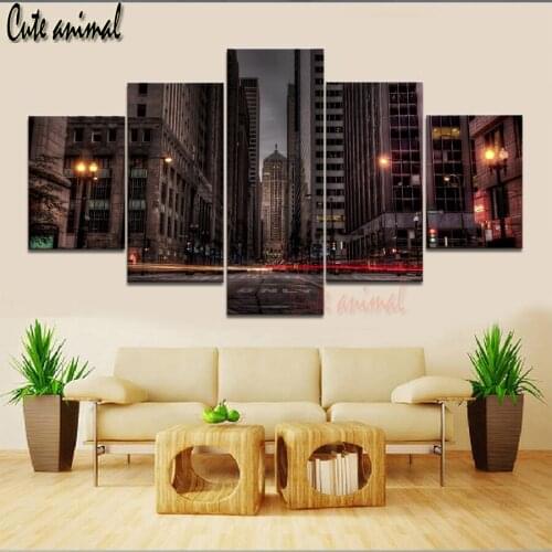 5 pcs set Diamond painting embroidery city street crystal beads 5d cross stitch kits handwork diamond mosaic art Wholesale