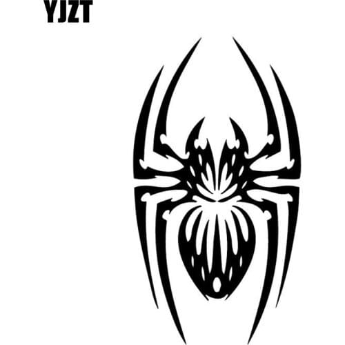 YJZT 8.9CM*16.4CM Spider Decoration Pattern Car Sticker Vinyl Decal Bumper Accessories Black/Silver C4-2802