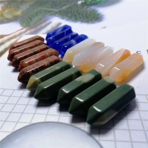 Wholesale crystal agate ocean stone quartz crystal point pendant quartz mineral jewelry DIY decoration holiday gift jewelry 20pc