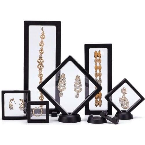 Ring Earrings Suspension Display Stand Elastic PE Film Rack Case Dustproof Transparent Bead Bracelet Pendant Jewelry Storage Box