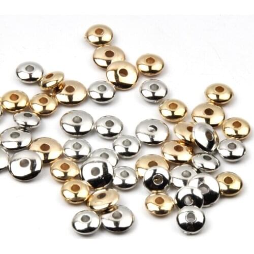 200-400pcs/lot 5 6mm CCB Spacer Beads Wheel Bead Round Flat Loose Beads For DIY Jewelry Making Supplies Handmade Accessories