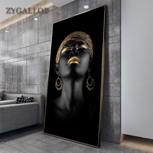 Modern Art Canvas Painting African Black Woman Posters and Prints Scandinavian Wall Art Pictures For Living Room Home Decoration