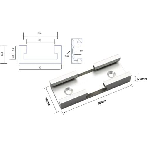 Woodworking Chute T Slot Cross Connector Guide Rail for Electric Circular Saw Flip Table Saw Table Track Intersection Parts