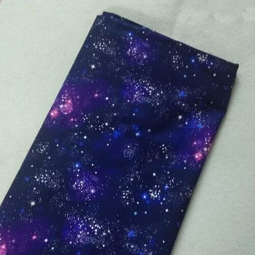 Graceful Navy Blue Star Space Printed Cotton Fabric 50x105cm Star Fabric Patchwork Cloth Bag Party Home Decoration