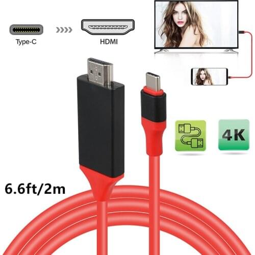 IUSB3.1 Type-C To HDTV HDMI-compatible Male Cable HDTV AV TV Cable Adapter Plug and Play Design for Samsung Galaxy S8 S9 Note9