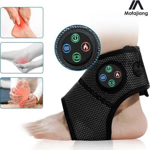 Smart Ankle Brace Vibration Massageer Relaxation Treatments Vibration Hot Compress Feet Heating Pain Relief Acupuncture Massage