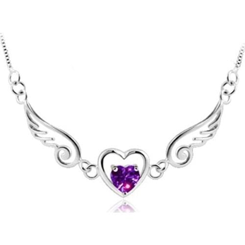 Womens dream angel love wing heart-shaped pendant womens new love heart necklace fashion romantic Necklace Gift nyz store