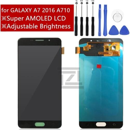 Super AMOLED LCD For SAMSUNG GALAXY A7 2016 A710 LCD Display Touch Screen Digitizer LCD Display for Galaxy A7 2016 Repair Parts
