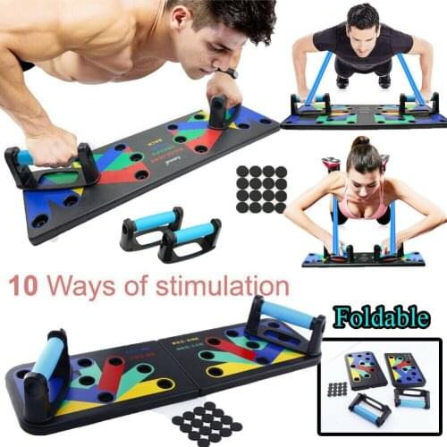 10 In 1 Push Up Rack Board Foldable Men Home Gym Office Bodybuilding Fitness Push Up Stand Rack Board Training System Equipment