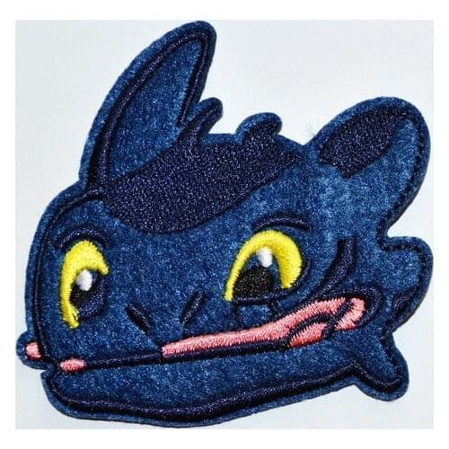 Blue dragon kung fu Cartoon tattoo embroidered applique iron on patch (size is about 7.5 * 7m)