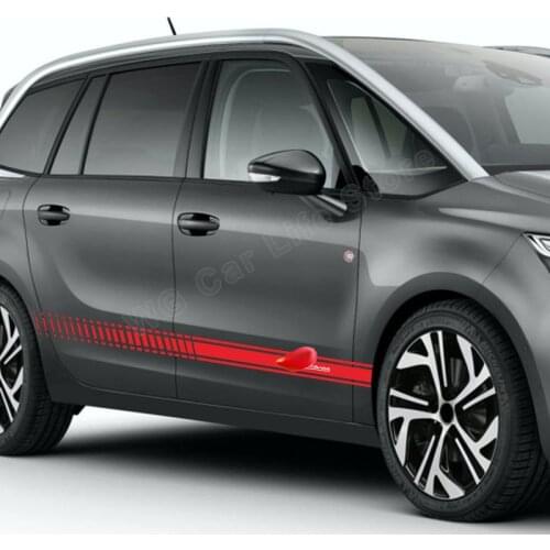2 Pcs Car Racing Side Door Decals for Citroen Picasso Car Stickers Racing Sports Long Stripe Sticker Decoration Accessories