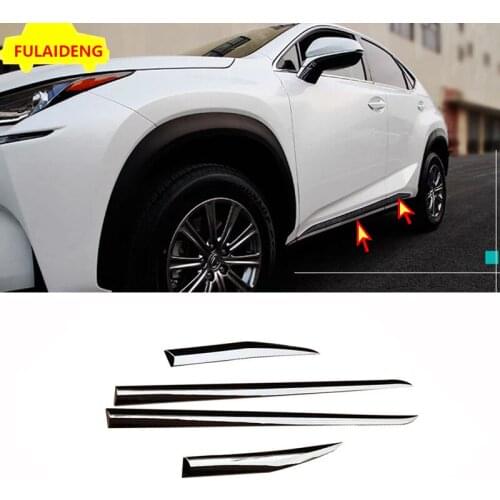 4pcs For Lexus NX200t NX300h NX F sport 2015-2020 ABS Chrome Side Door Body Molding Cover Anticollision trim Car Accessories