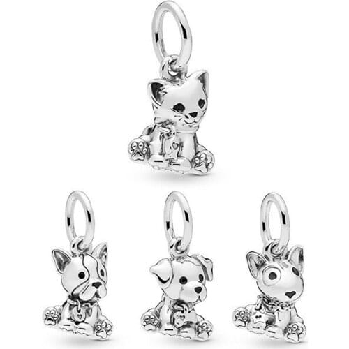 5PCS European New Alloy Pendant Plated Animal Bulldog Labrador Cat Charm Fit DIY Bracelet&Bangle Necklace Jewelry Making