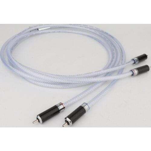 5N OCC Single Crystal Silver Plated Cable With Rhodium Plated RCA Plug